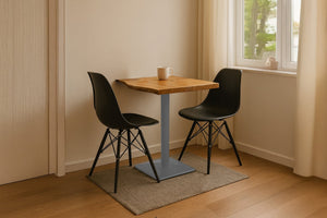 #akazienaturfarben #75x75 #säulen-gestelleckigsilber