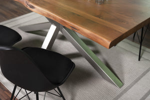 #akazienussbaumfarben #220x100 #spider-gestellsilber