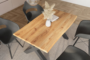 #holzwildeiche-optik #160x85 #x-gestellschwarz