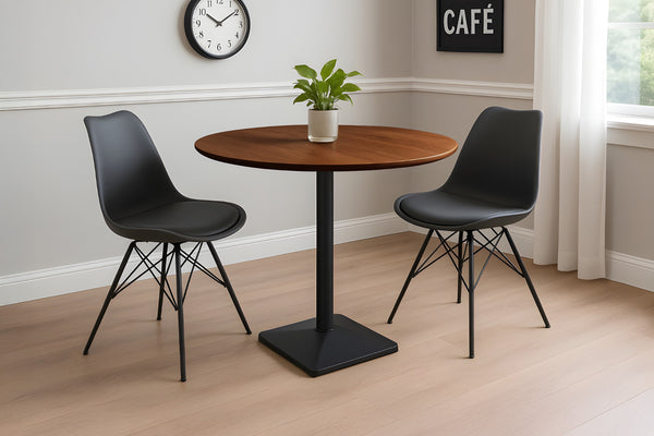 #akazienussbaumfarben #90x90 #säulen-gestelleckigschwarz