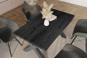 #holzgrau-optik #140x80 #x-gestellschwarz