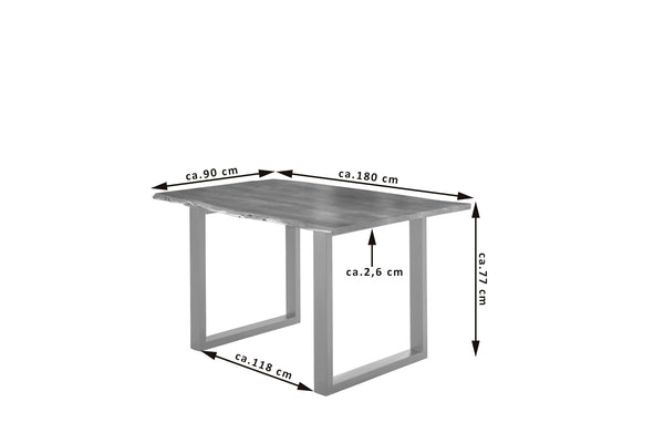 #nussbaumfarben #180x90 #u-gestellsilber