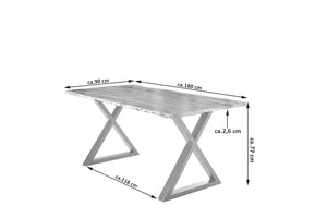 #naturfarben #180x90 #x-gestellsilber