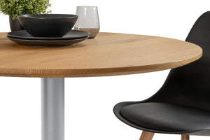 #eichenaturfarbengeölt #110x110 #säulen-gestellrundsilber