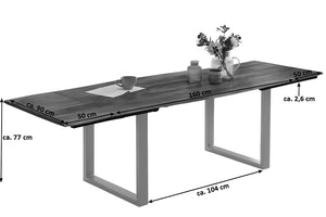 #naturfarben #160(260)x90 #u-gestellsilber
