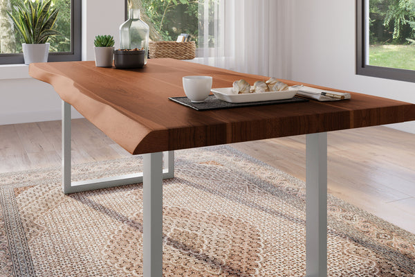 #akazienussbaumfarben #220x100 #u-gestellsilber