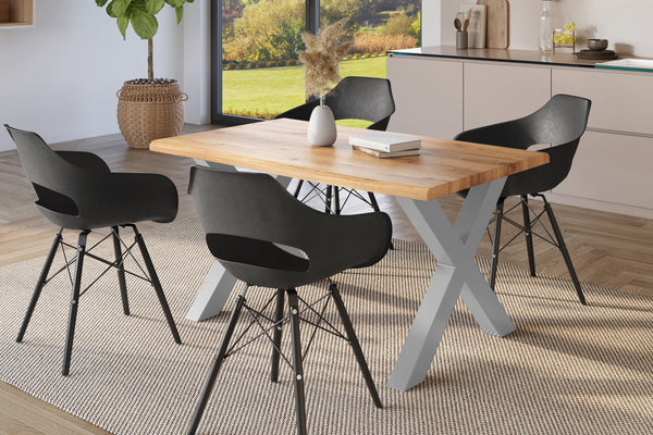 #holzwildeiche-optik #120x80 #x-gestellsilber