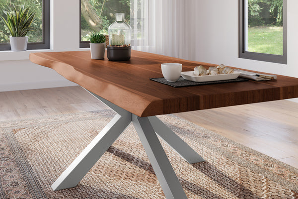 #akazienussbaumfarben #220x100 #spider-gestellsilber