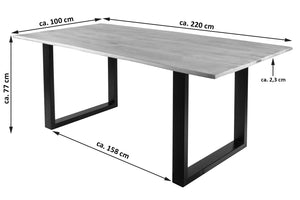 #eichenfarben #220x100 #u-gestellschwarz