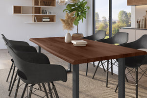 #holznussbaum-optik #200x100 #u-gestellschwarz