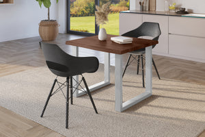 #holznussbaum-optik #80x80 #u-gestellsilber