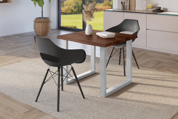 #holznussbaum-optik #80x80 #u-gestellsilber