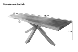 #akazienussbaumfarben #260x100 #spider-gestellsilber