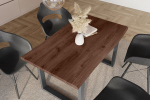 #holznussbaum-optik #160x85 #u-gestellschwarz