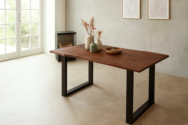 #nussbaumfarben #180x90 #u-gestellschwarz