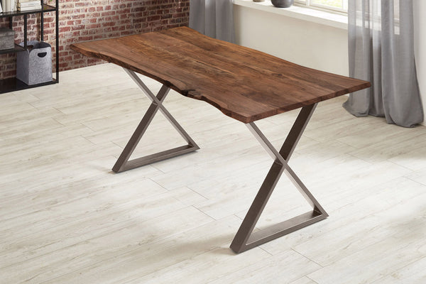 #nussbaumfarben #220x100 #x-gestelledelstahl