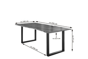 #nussbaumfarben #220x100 #u-gestellschwarz