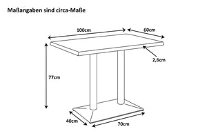 #akazienussbaumfarben #100x60 #säulen-gestellschwarz