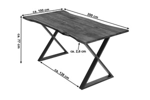 #nussbaumfarben #200x100 #x-gestellschwarz