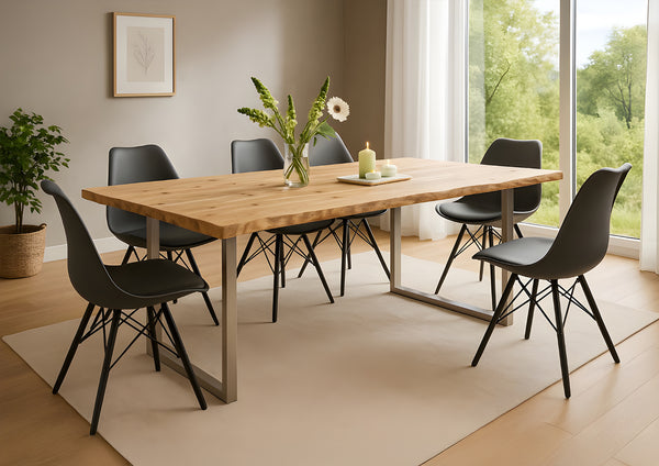 #naturfarbenlackiert #140x80 #u-gestellsilber