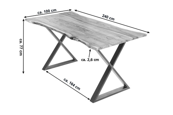 #naturfarben #240x100 #x-gestelledelstahl