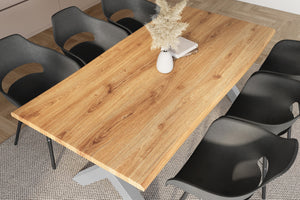 #holzwildeiche-optik #220x100 #x-gestellsilber