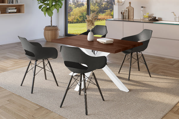#holznussbaum-optik #140x80 #spider-gestellweiß