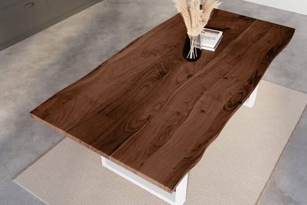 #nussbaumfarben #200x100 #u-gestellweiß