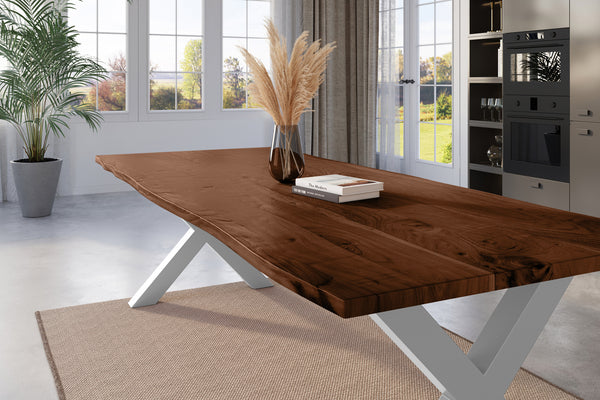 #nussbaumfarben #260x100 #x-gestellsilber