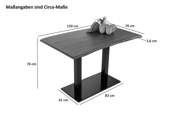 #nussbaumfarben #säulen-gestellschwarz
