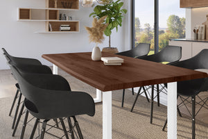 #holznussbaum-optik #180x90 #u-gestellweiß