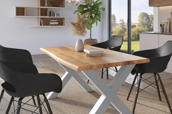 #holzwildeiche-optik #120x80 #x-gestellsilber