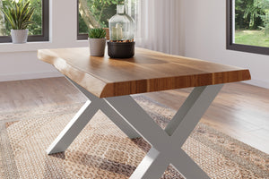 #akazienaturfarben #140x80 #x-gestellsilber