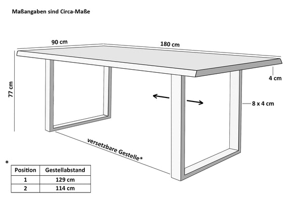 #holzgrau-optik #180x90 #u-gestellschwarz