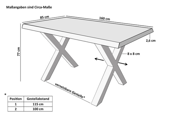 #160x85 #x-gestellschwarz