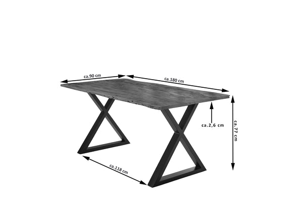 #nussbaumfarben #180x90 #x-gestellschwarz