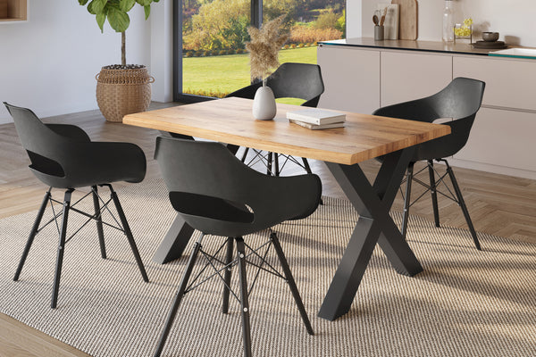 #holzwildeiche-optik #140x80 #x-gestellschwarz