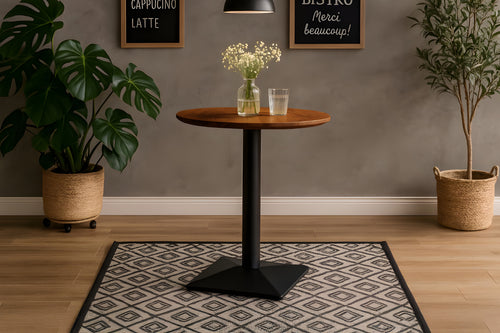 #akazienussbaumfarben #60x60 #säulen-gestelleckigschwarz
