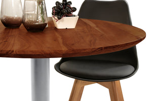 #akazienussbaumfarben #80x80 #säulen-gestelleckigsilber
