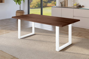 #holznussbaum-optik #180x90 #u-gestellweiß