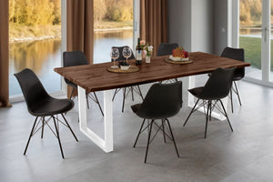 #nussbaumfarben #220x100 #u-gestellweiß
