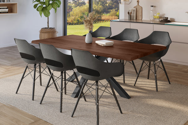 #holznussbaum-optik #220x100 #spider-gestellschwarz