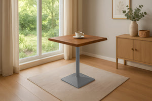 #akazienussbaumfarben #60x60 #säulen-gestelleckigsilber