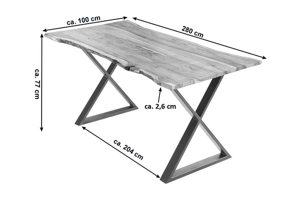 #naturfarben #280x100 #x-gestelledelstahl