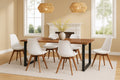 #holznussbaum-optik #200x100 #schalenstuhlweiß