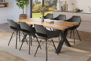 #holzwildeiche-optik #220x100 #x-gestellschwarz