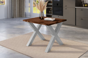#nussbaumfarben #80x80 #x-gestellsilber