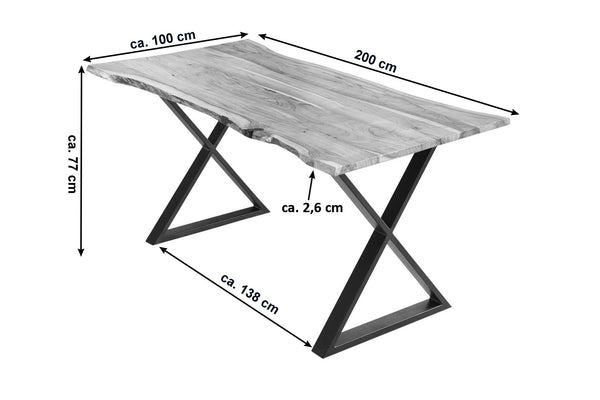 #naturfarben #200x100 #x-gestellschwarz