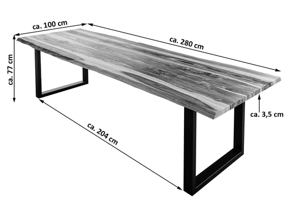 #sheeshamnaturfarbenlackiert #280x100 #u-gestellschwarz
