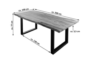 #sheeshamteakfarben #200x100 #u-gestellschwarz